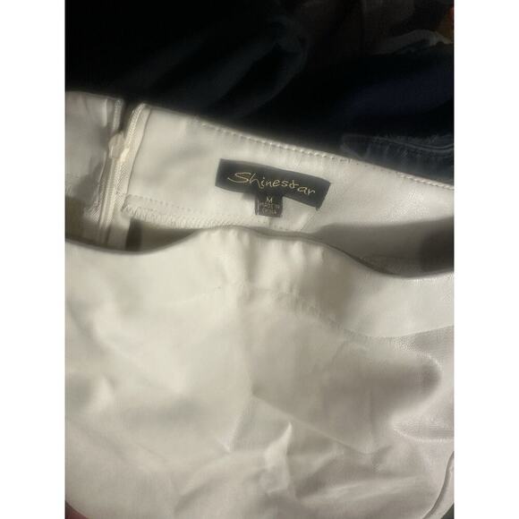 Shinestar Faux‎ Leather Beige Mini Skirt Size Medium - Picture 4 of 4